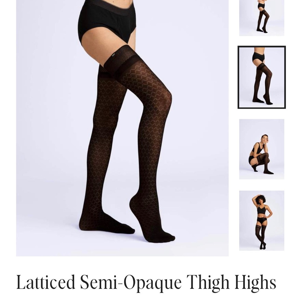 Sheertex Latticed Semi-Opaque Thigh Highs